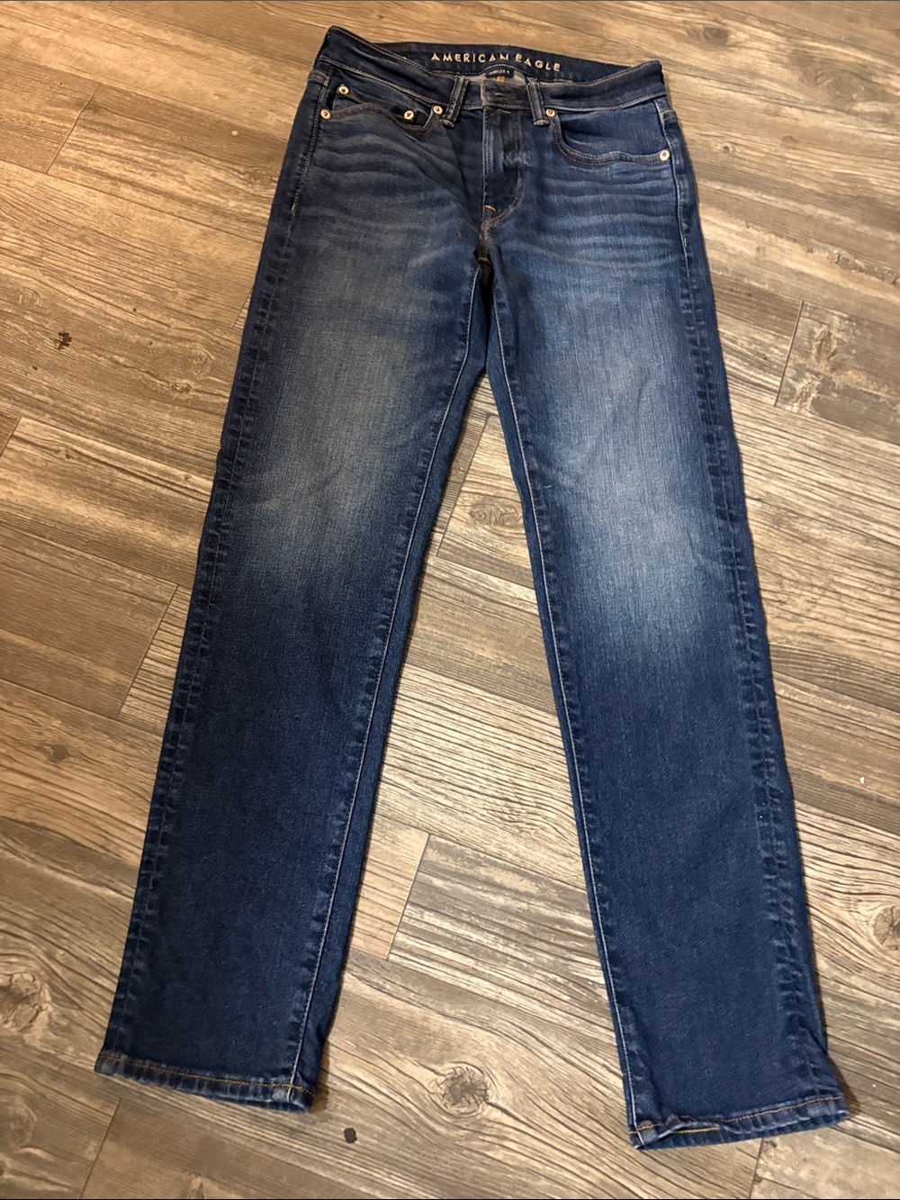 American Eagle Outfitters Men's Indigo Straight-Leg Jeans